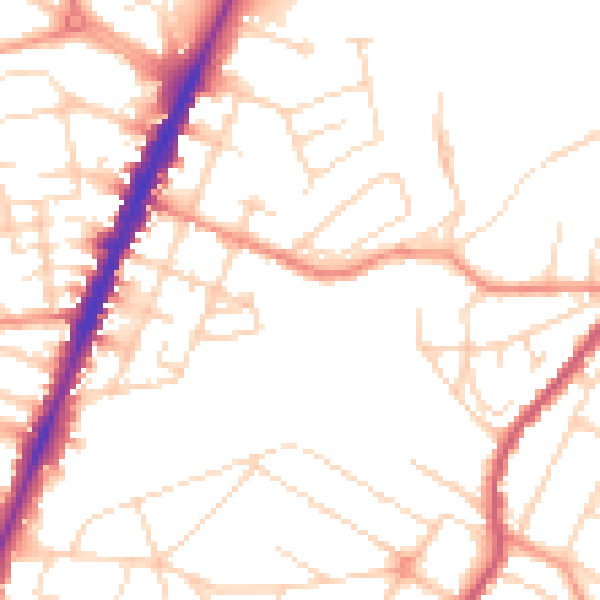 Daytime road noise heatmap for NG5 4DQ