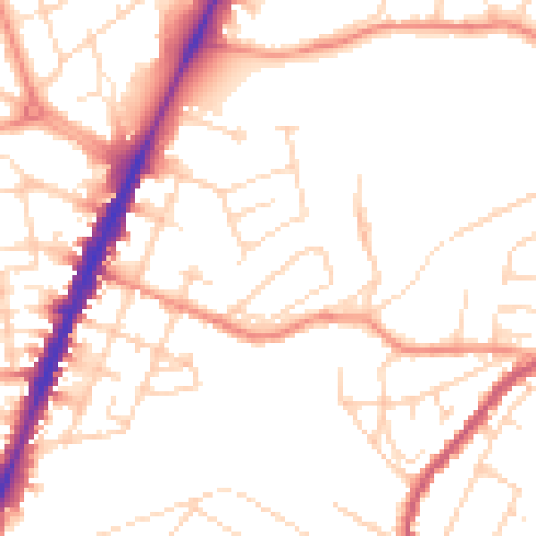Daytime road noise heatmap for NG5 4DS