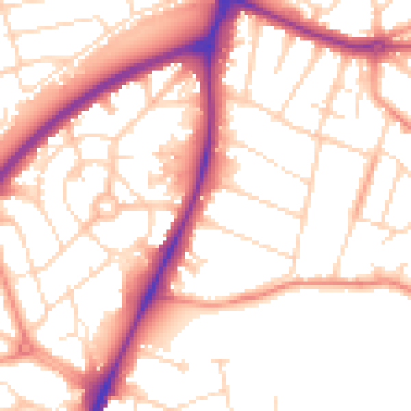 Daytime road noise heatmap for NG5 4FP