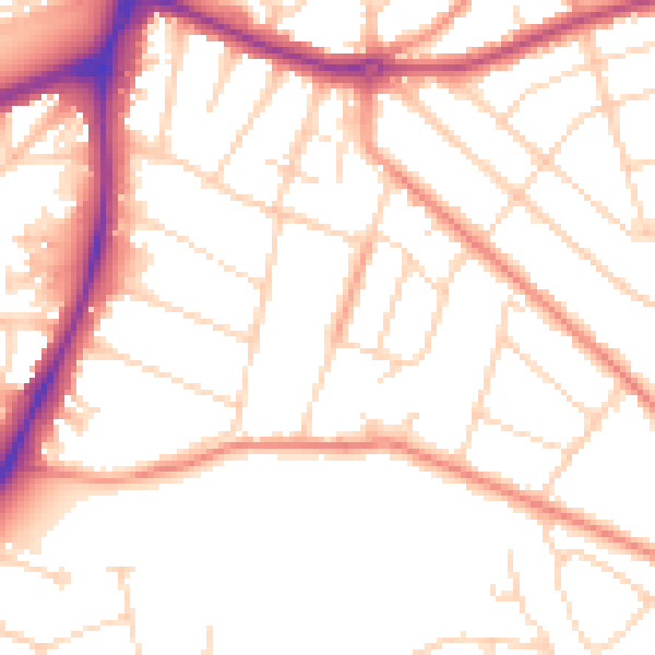 Daytime road noise heatmap for NG5 4FU