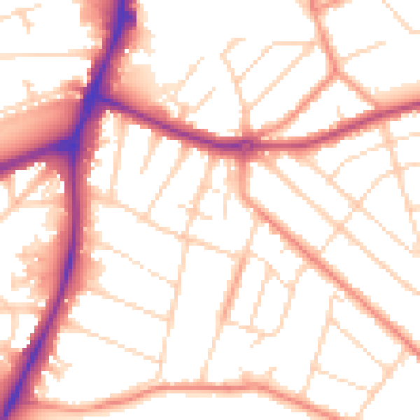 Daytime road noise heatmap for NG5 4GD