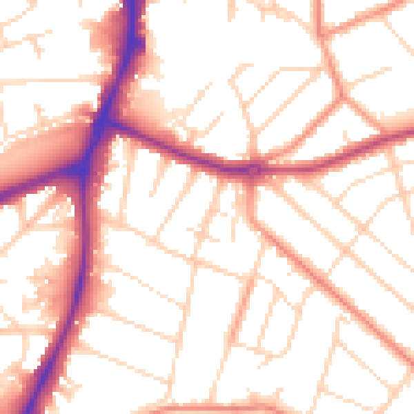 Daytime road noise heatmap for NG5 4GE