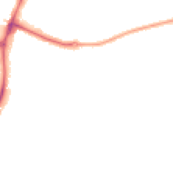 Night-time road noise heatmap for NG5 4GL