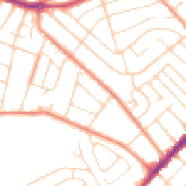 Daytime road noise heatmap for NG5 4GU