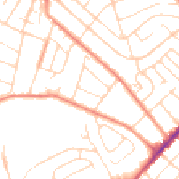 Daytime road noise heatmap for NG5 4GX