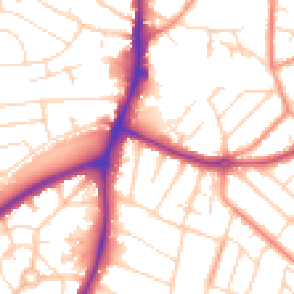 Daytime road noise heatmap for NG5 4HP