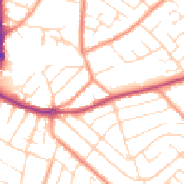 Daytime road noise heatmap for NG5 4JL