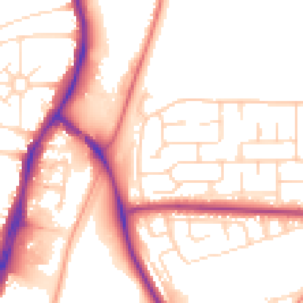 Daytime road noise heatmap for NG5 5AX