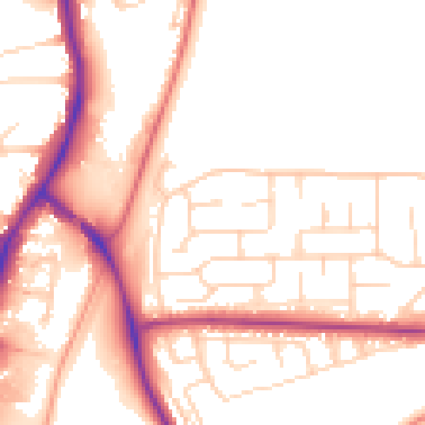 Daytime road noise heatmap for NG5 5AY