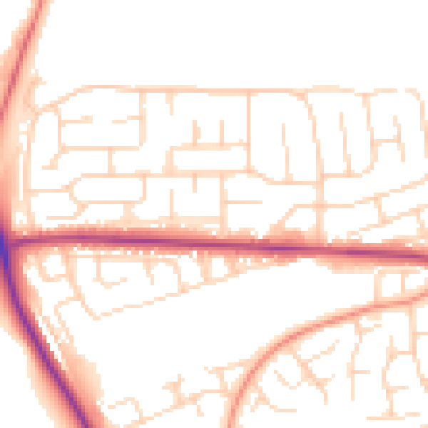 Daytime road noise heatmap for NG5 5DN
