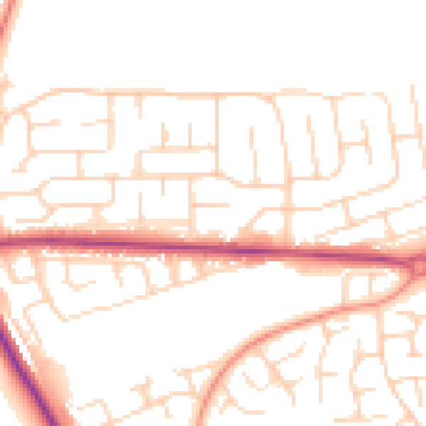 Daytime road noise heatmap for NG5 5DP