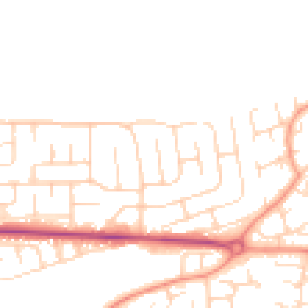 Daytime road noise heatmap for NG5 5DR