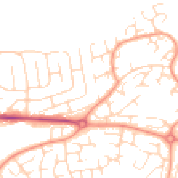 Daytime road noise heatmap for NG5 5ED