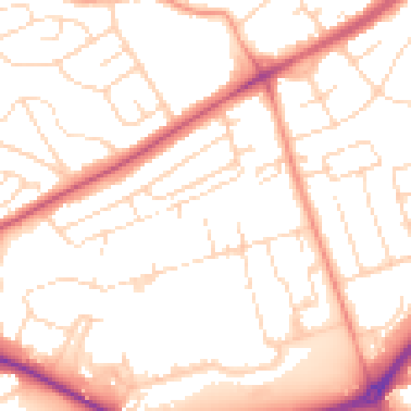 Daytime road noise heatmap for NG5 5GY