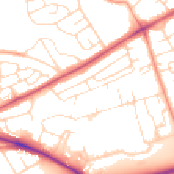 Daytime road noise heatmap for NG5 5HJ