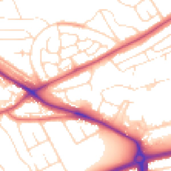 Daytime road noise heatmap for NG5 5HZ
