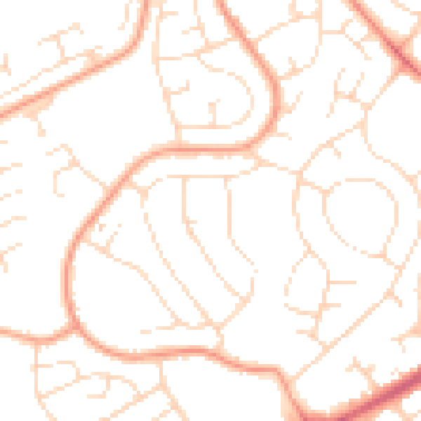 Daytime road noise heatmap for NG5 5PE