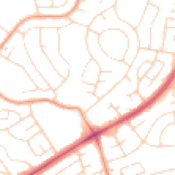 Daytime road noise heatmap for NG5 5TR