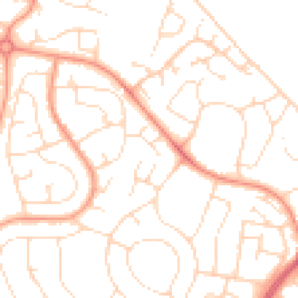 Daytime road noise heatmap for NG5 5UA