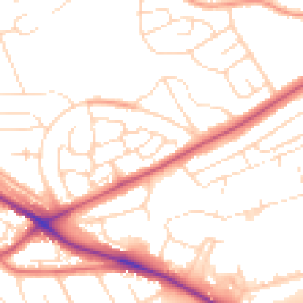 Daytime road noise heatmap for NG5 5UL
