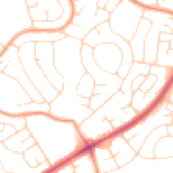 Daytime road noise heatmap for NG5 5WF