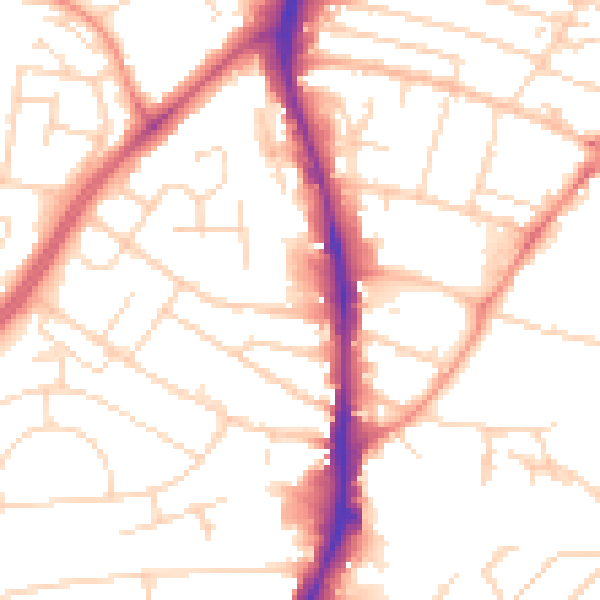 Daytime road noise heatmap for NG5 6BR
