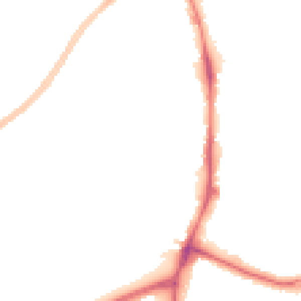Night-time road noise heatmap for NG5 6BY