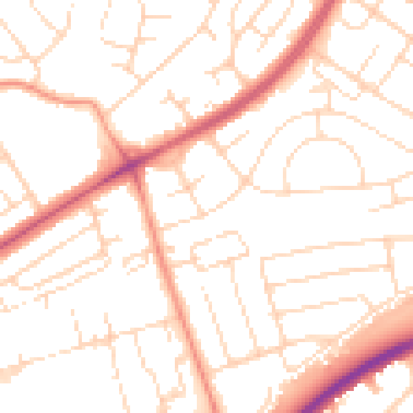 Daytime road noise heatmap for NG5 6DX