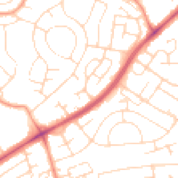 Daytime road noise heatmap for NG5 6FT