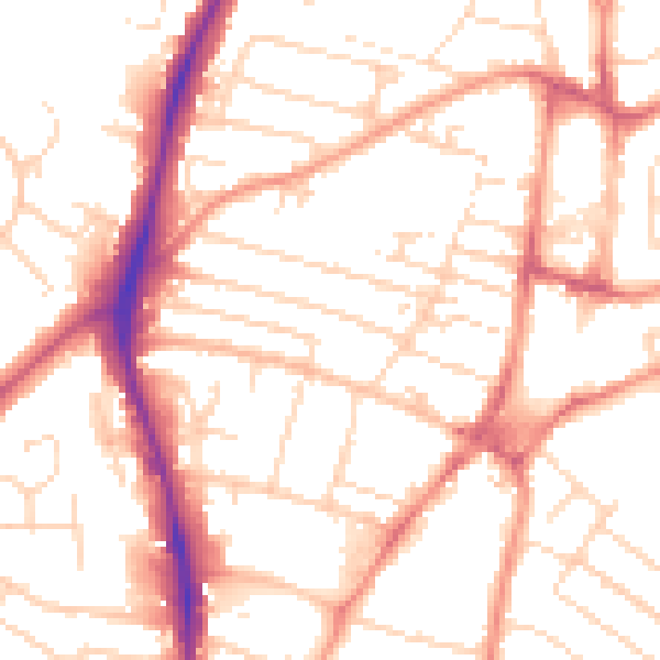Daytime road noise heatmap for NG5 6GR