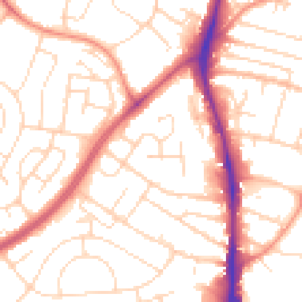 Daytime road noise heatmap for NG5 6HG