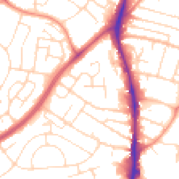 Daytime road noise heatmap for NG5 6HH