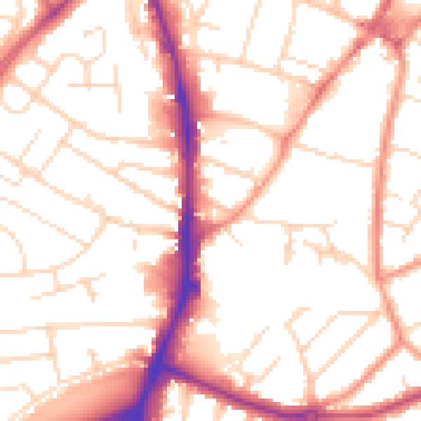 Daytime road noise heatmap for NG5 6JL