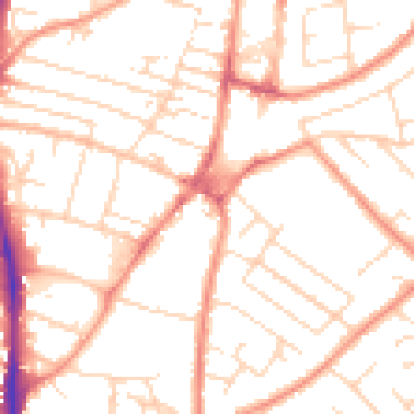 Daytime road noise heatmap for NG5 6NA