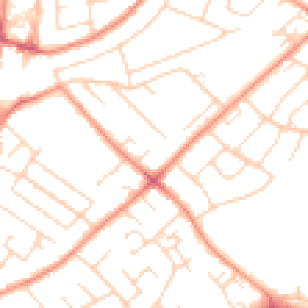 Daytime road noise heatmap for NG5 6NB