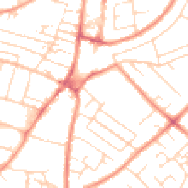 Daytime road noise heatmap for NG5 6NF