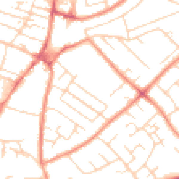 Daytime road noise heatmap for NG5 6NH