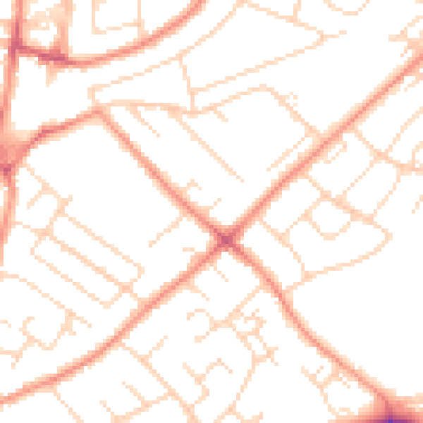 Daytime road noise heatmap for NG5 6NT