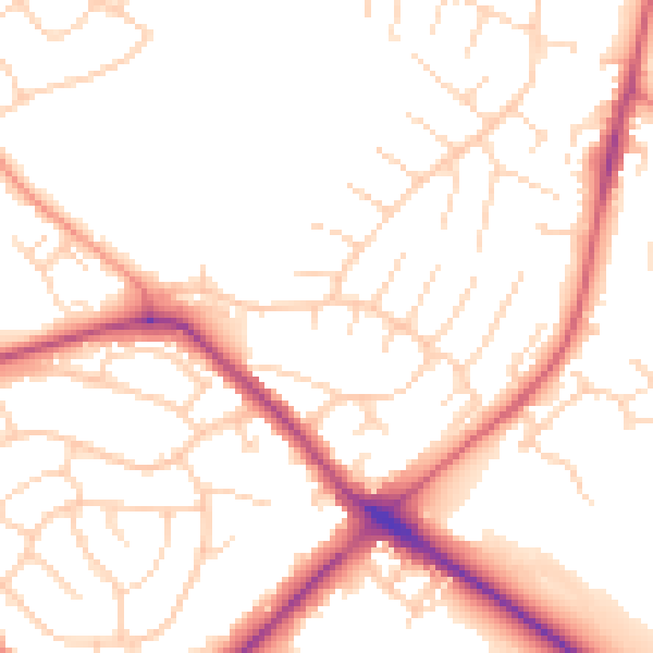 Daytime road noise heatmap for NG5 6RH