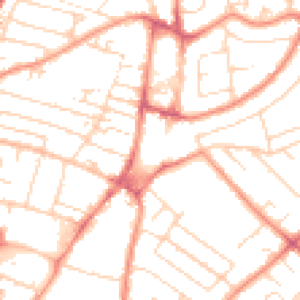 Daytime road noise heatmap for NG5 7EA