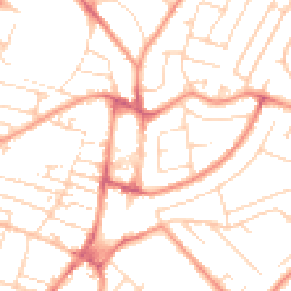 Daytime road noise heatmap for NG5 7EG