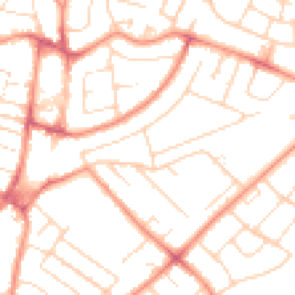 Daytime road noise heatmap for NG5 7EX