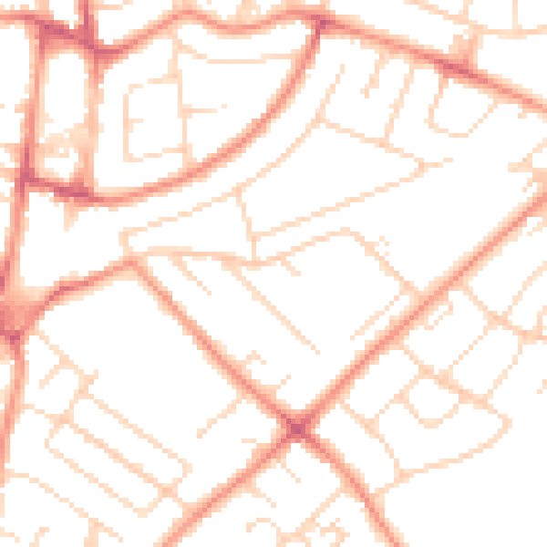 Daytime road noise heatmap for NG5 7FG