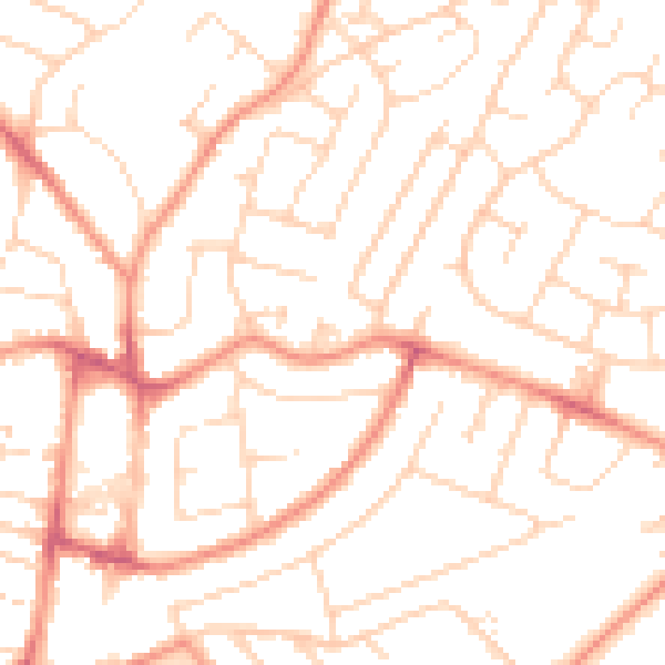 Daytime road noise heatmap for NG5 7GH