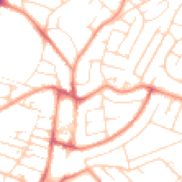 Daytime road noise heatmap for NG5 7GR