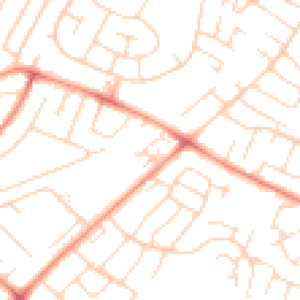 Daytime road noise heatmap for NG5 7HL