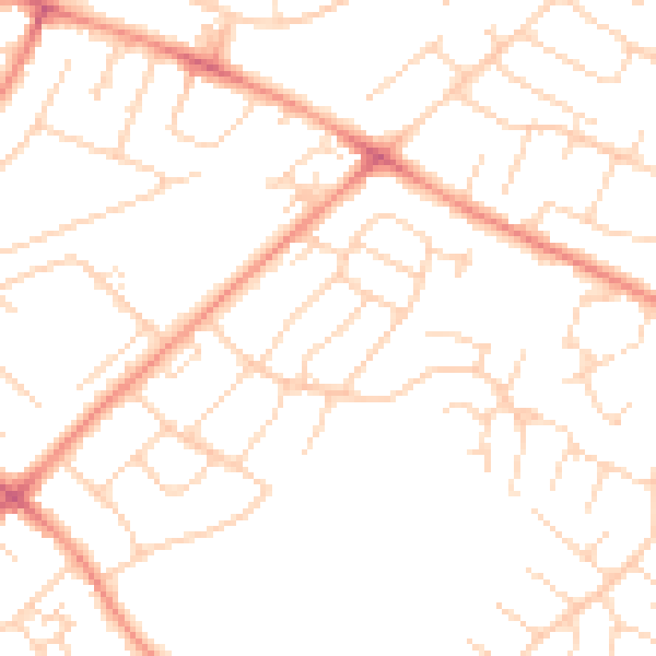 Daytime road noise heatmap for NG5 7JY
