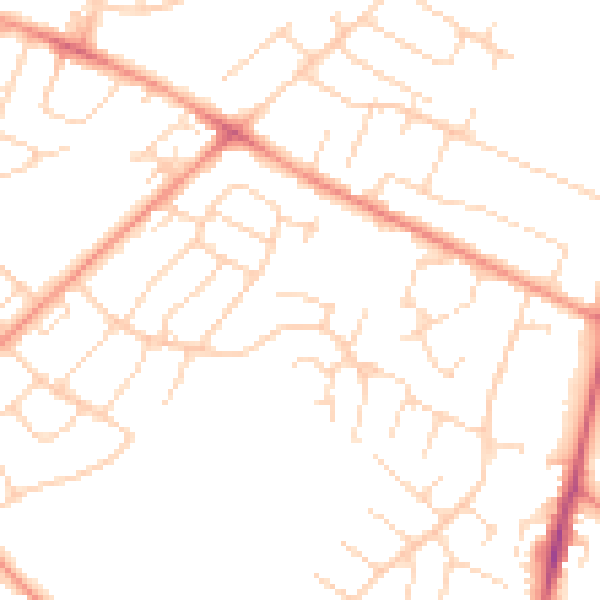 Daytime road noise heatmap for NG5 7LU