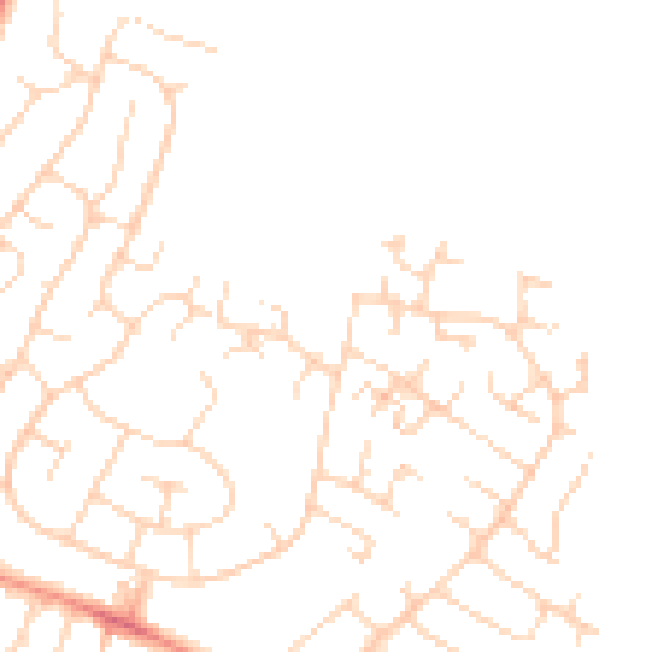 Daytime road noise heatmap for NG5 8AS