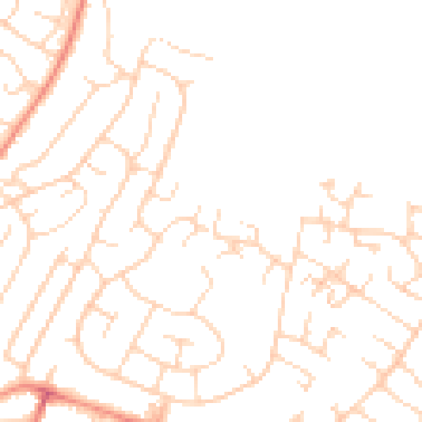 Daytime road noise heatmap for NG5 8AU